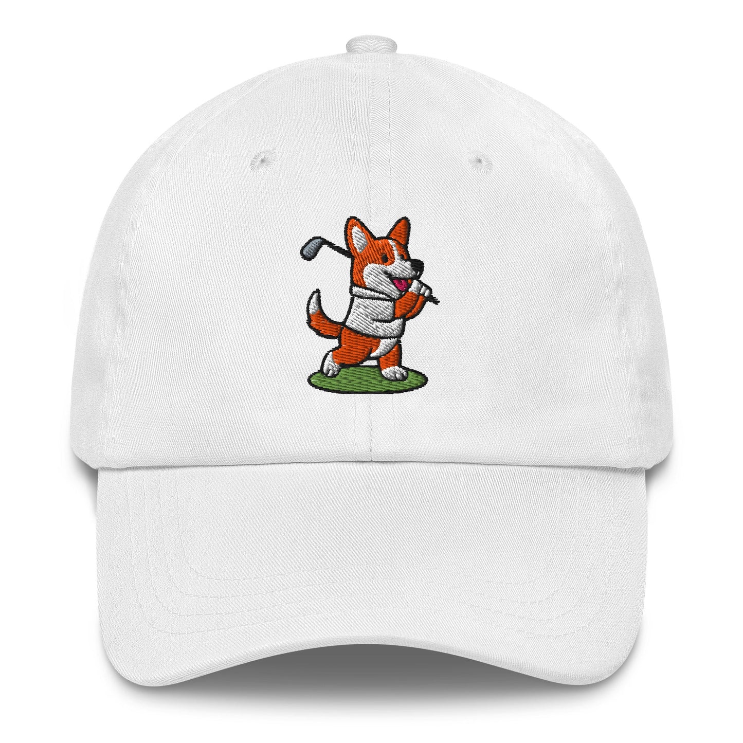 Corgi - Dad Hat White golf hat – Poop Dog