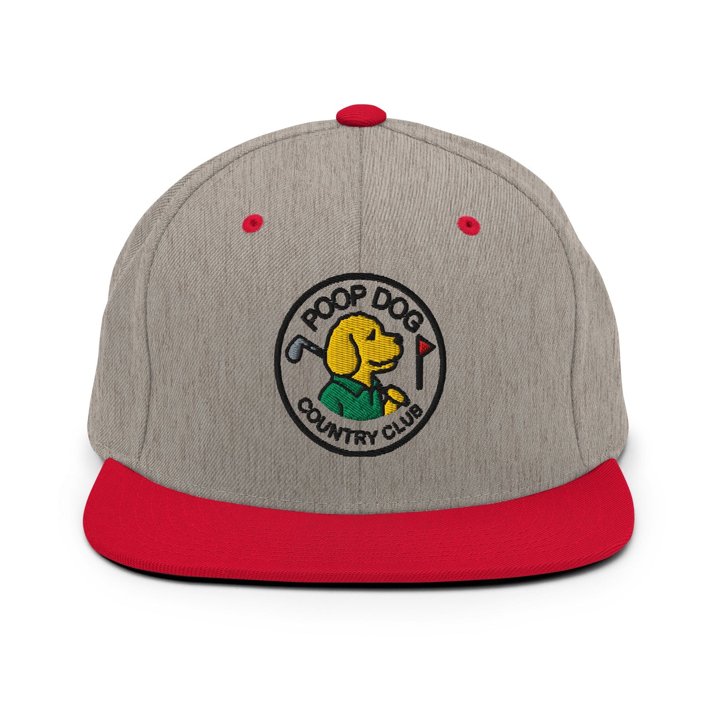 Country Club Heather Grey/ Red Golf Hat – Poop Dog