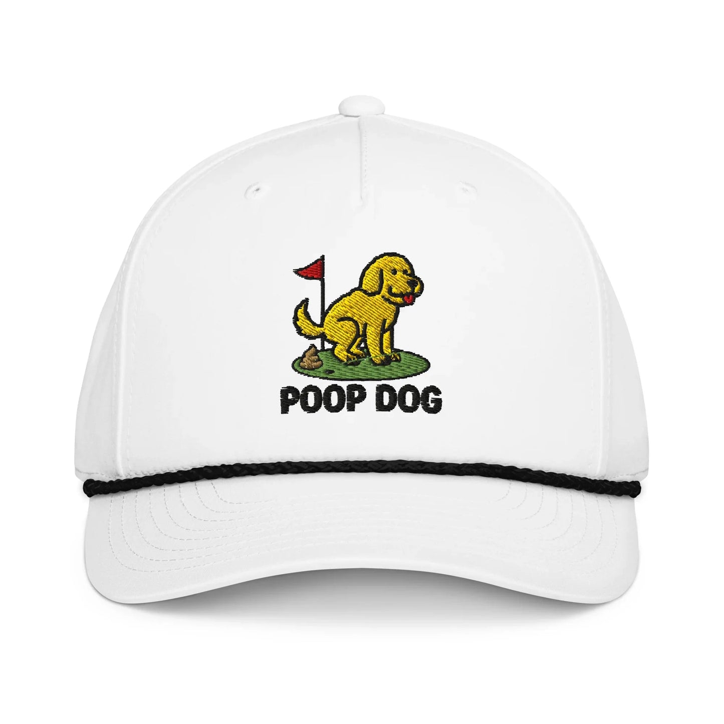 The Original White/Black Golf Hat – Poop Dog