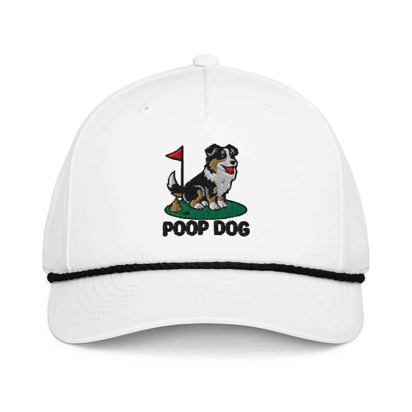 Australian Shepherd - The Original White/Black golf hat – Poop Dog