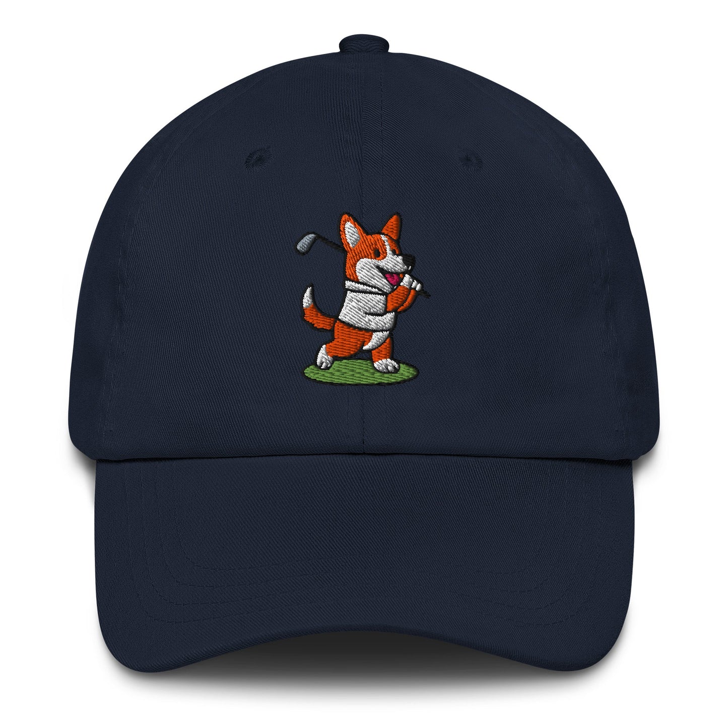 Corgi - Dad Hat Navy golf hat – Poop Dog