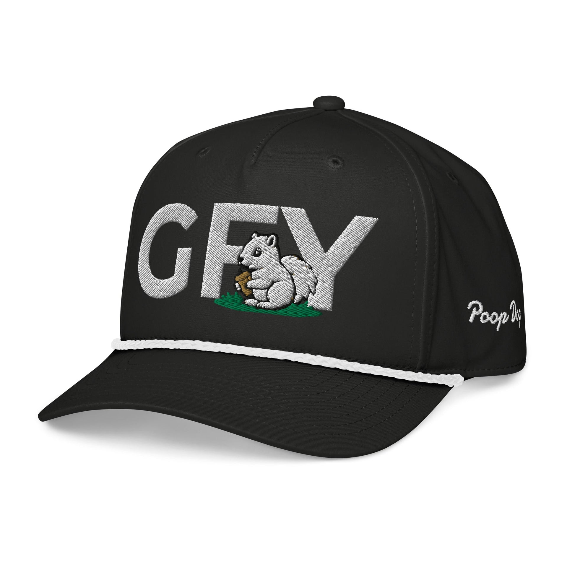 GFY – Nut Chaser Black/White golf hat – Poop Dog