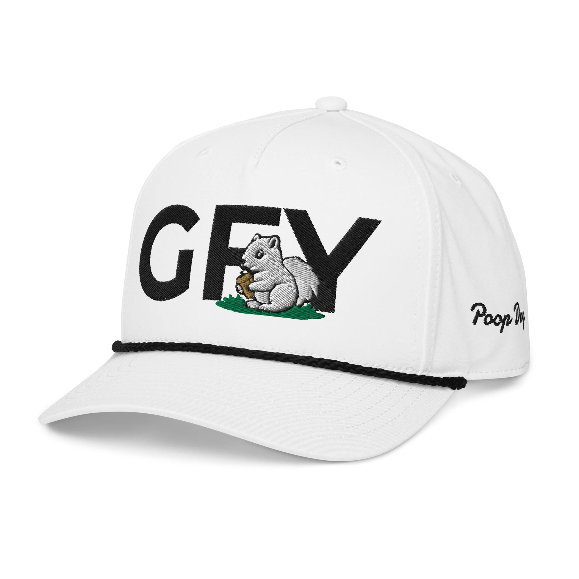 GFY – Nut Chaser White/Black golf hat – Poop Dog