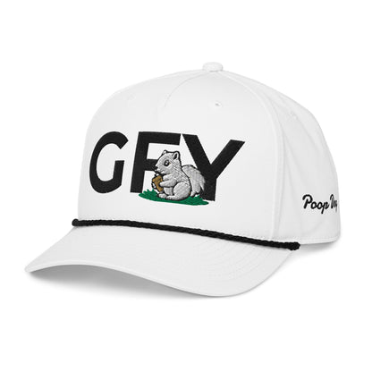 GFY – Nut Chaser White/Black golf hat – Poop Dog