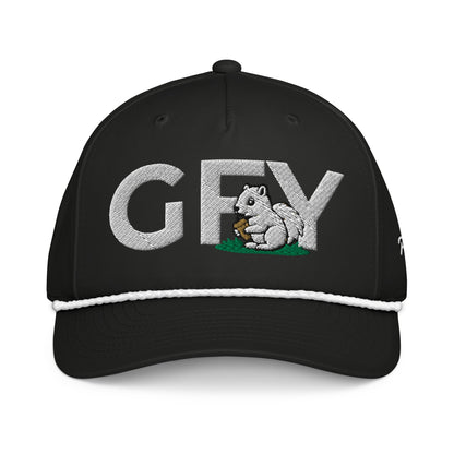 GFY – Nut Chaser Black/White golf hat – Poop Dog