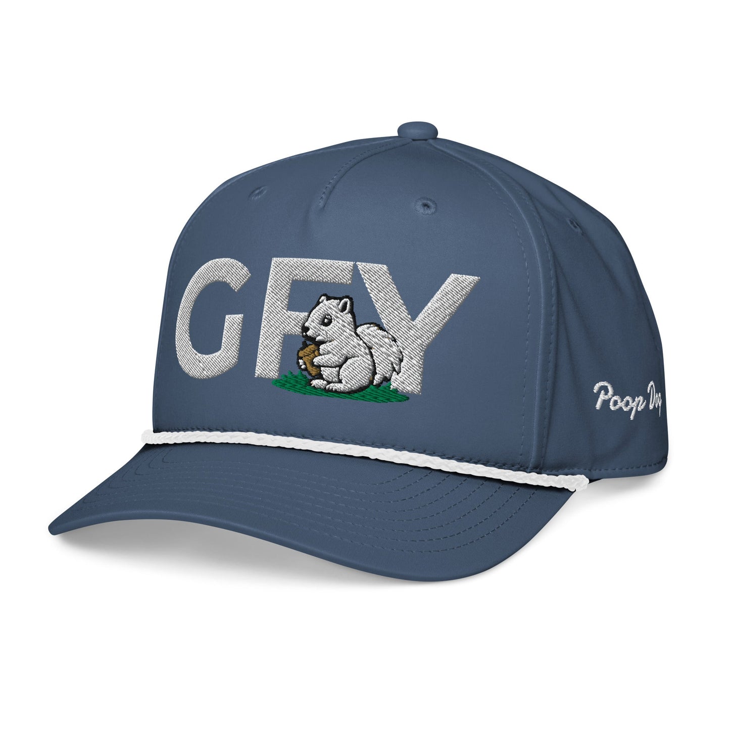 GFY – Nut Chaser Light Blue/White golf hat – Poop Dog