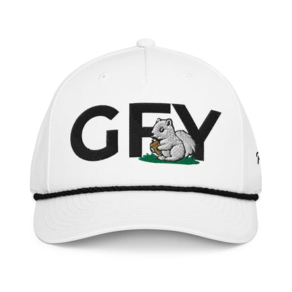 GFY – Nut Chaser White/Black golf hat – Poop Dog