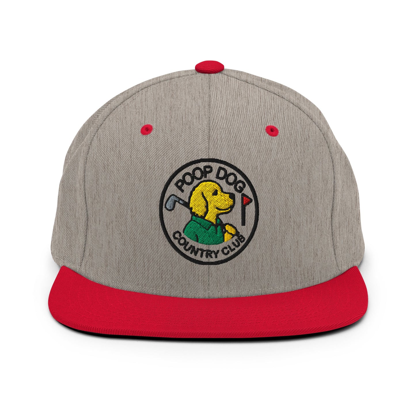 Golden Retriever - Country Club Heather Grey/ Red golf hat – Poop Dog