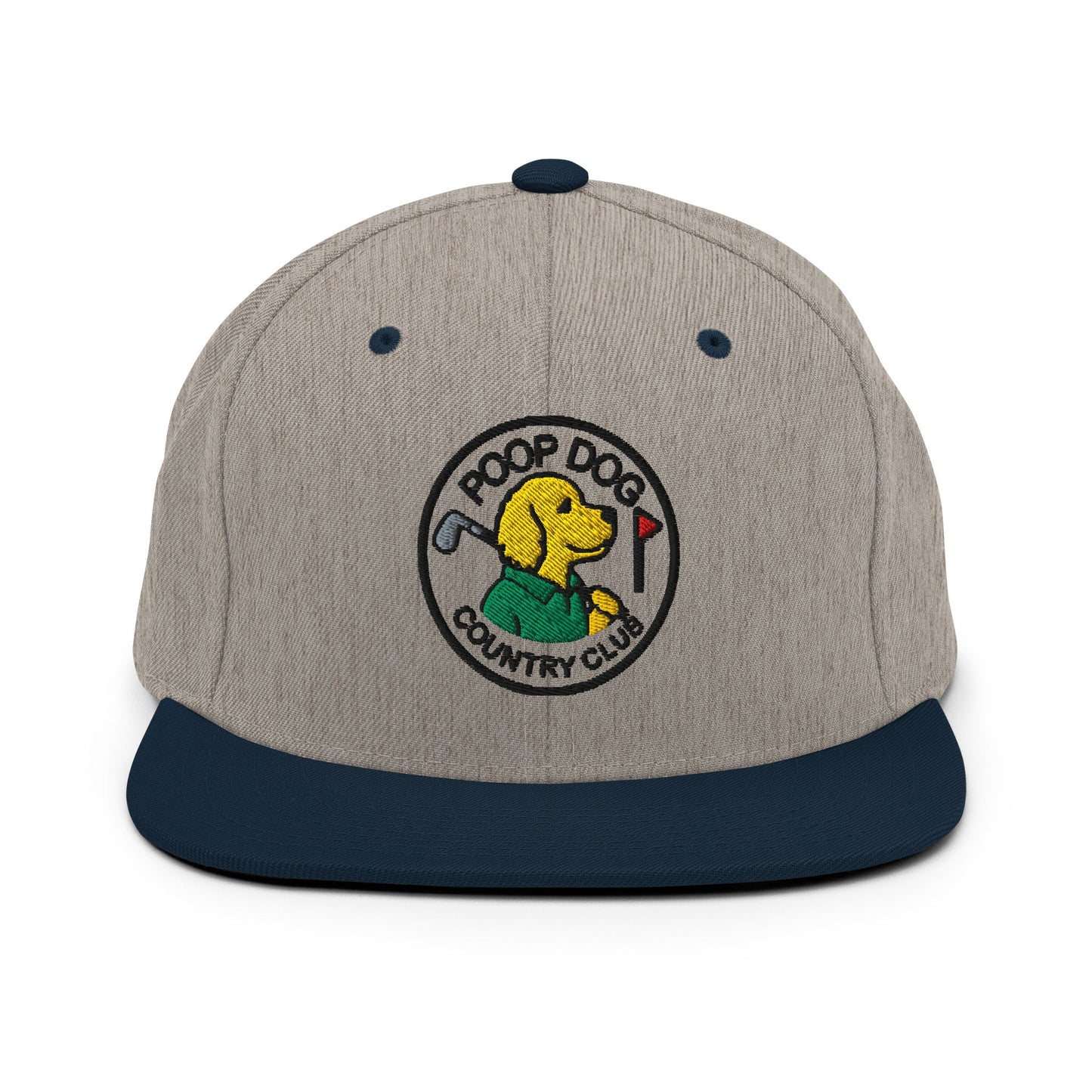 Golden Retriever - Country Club Heather Grey/ Navy golf hat – Poop Dog
