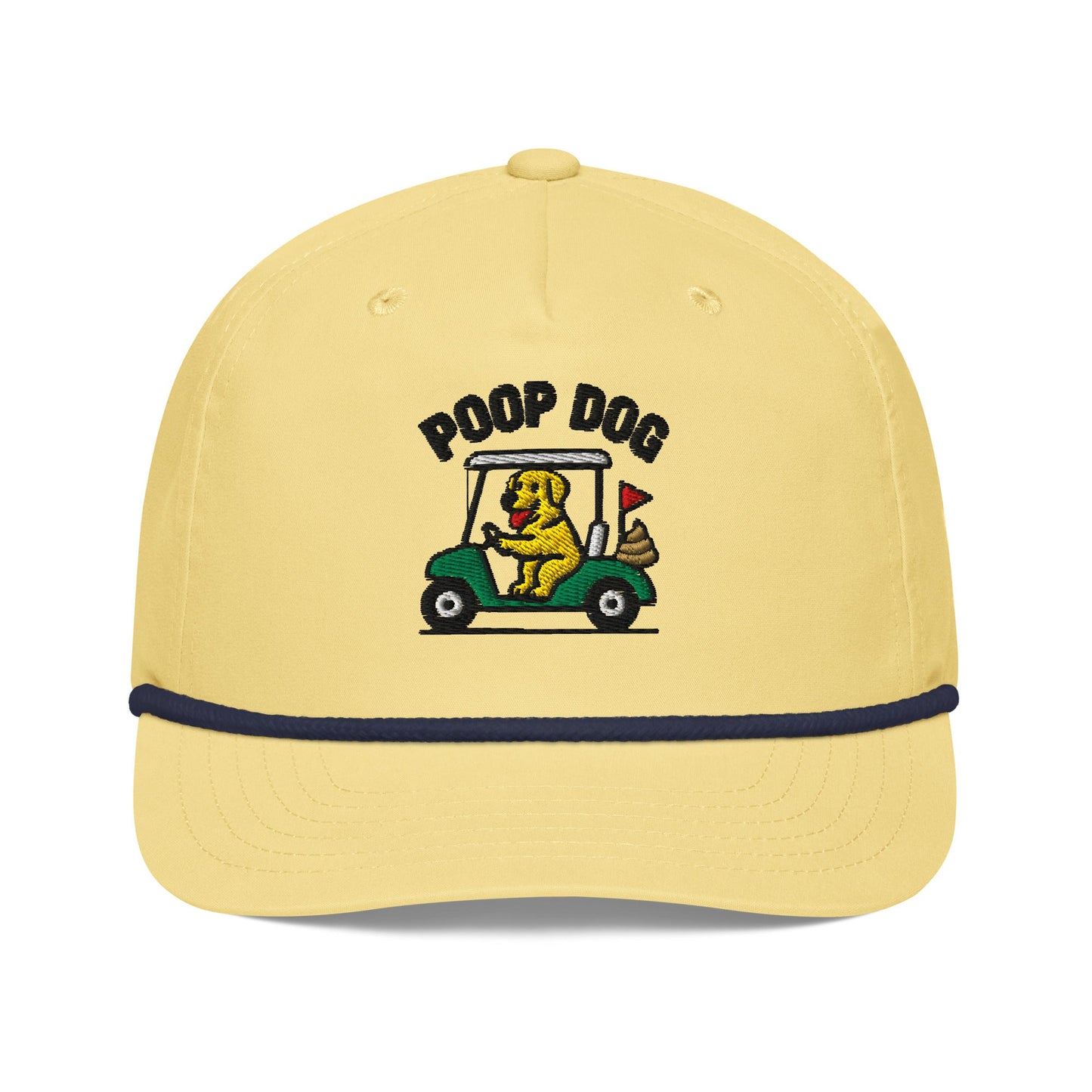Golden Retriever - Pace of Play Yellow/Navy golf hat – Poop Dog