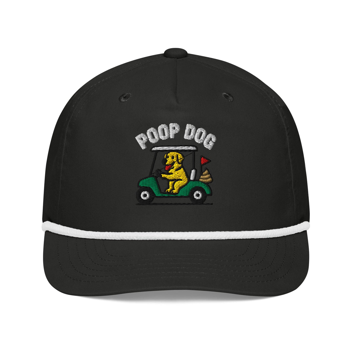 Golden Retriever - Pace of Play Black/White golf hat – Poop Dog