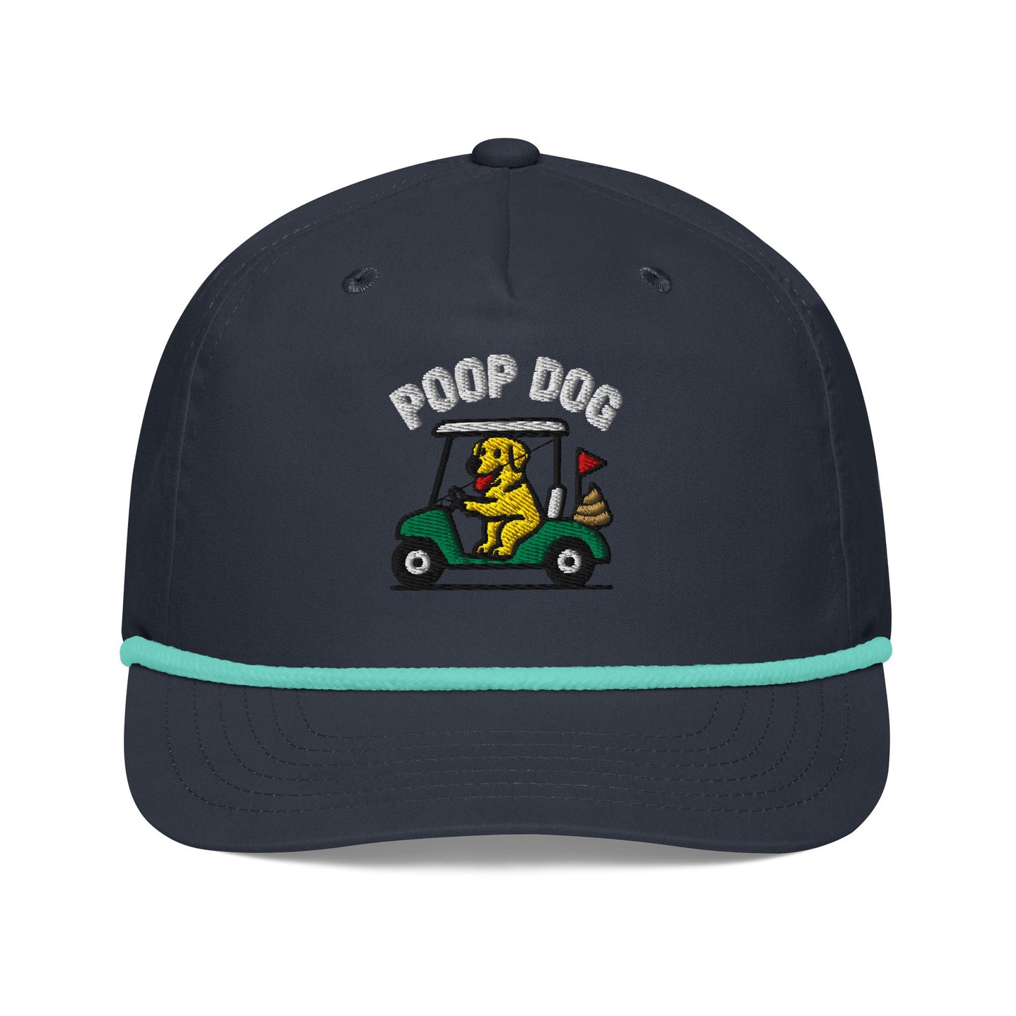 Golden Retriever - Pace of Play Navy/Mint golf hat – Poop Dog