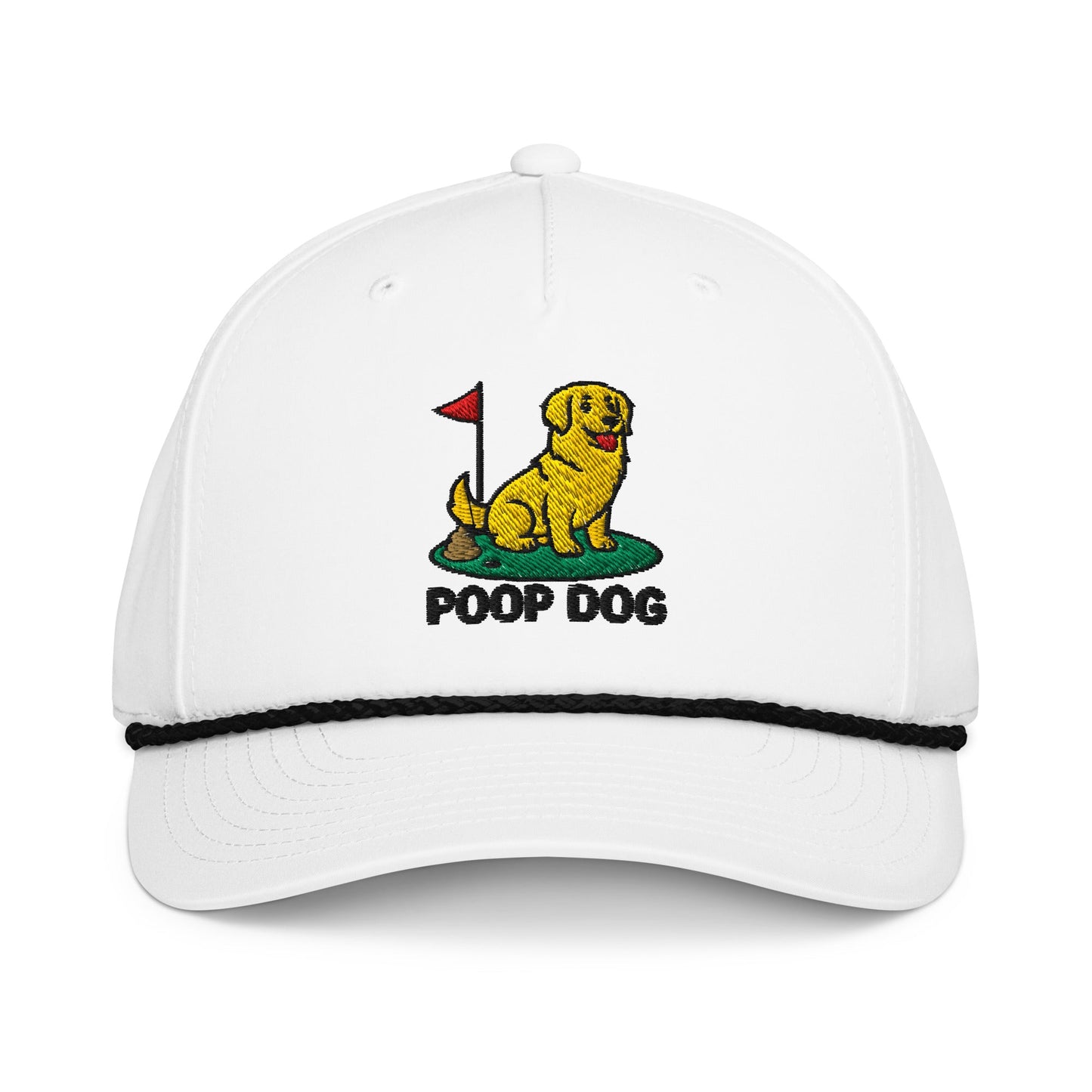 Golden Retriever - The Original White/Black golf hat – Poop Dog