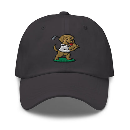 Front of Dark Grey hat with Image of Labrador Retriever - Dad Hat