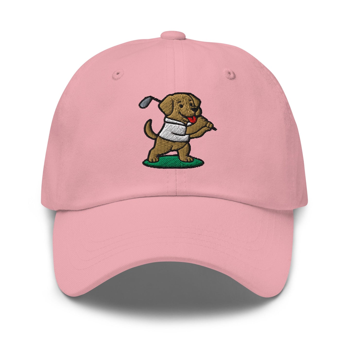 Front of Pink hat with Image of Labrador Retriever - Dad Hat