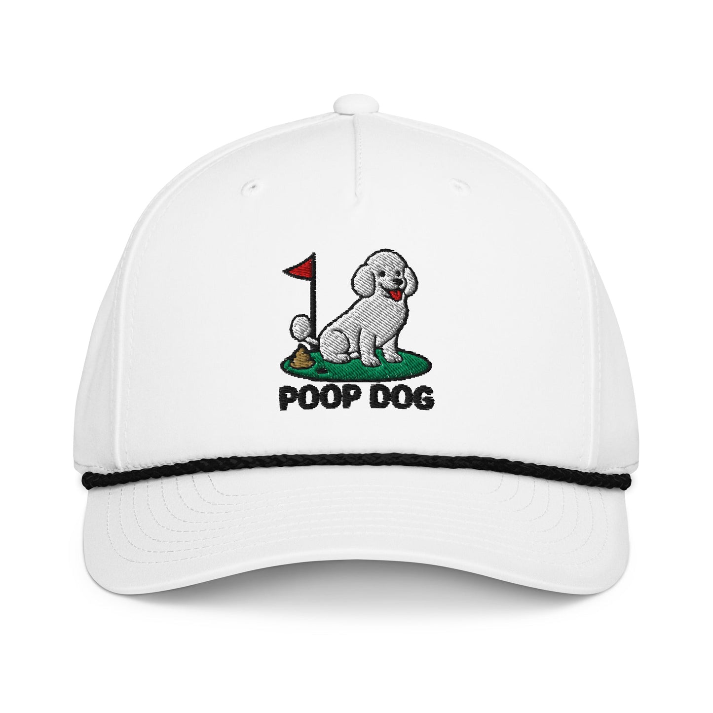 Poodle - The Original White/Black golf hat – Poop Dog